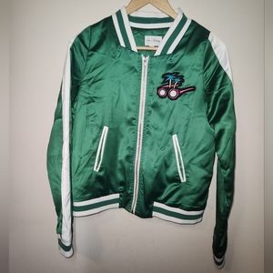 Love & Harmony Green and White Satin Jacket, Women's Size Small